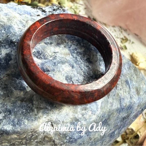 Alquimia Jewelry - RED PICASSO JASPER BOHO RING BAND